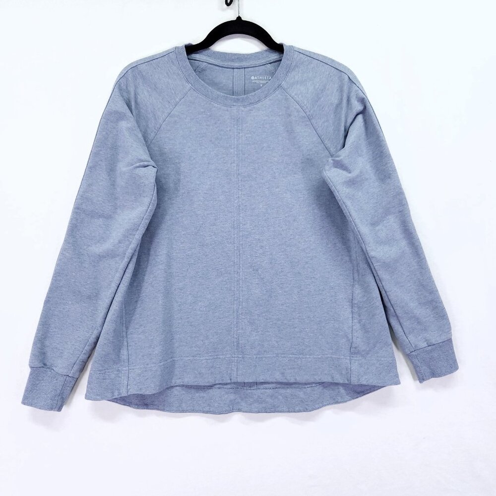 Athleta Sweatshirt Womens Small Farallon Swing Blue Heather Pullover Sweater